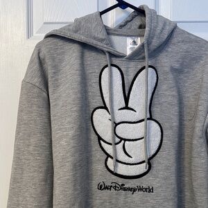 Gray Walt Disney World Hoodie with Peace Sign